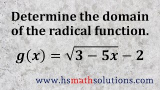 Finding the Domain of a Radical Function (Example)
