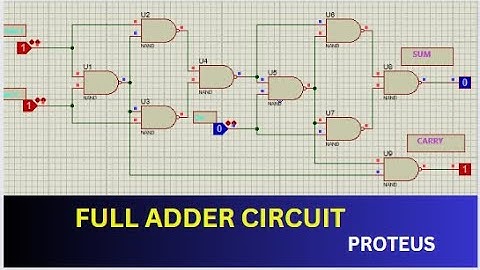 Full Adder Circuit || Full Adder using Nand Gates ||Full Adder Circuit in Proteus ||Proteus Tutorial