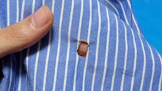 Learn how to fix a hole on your shirt in an amazing way / do it yourself and save your clothes screenshot 4