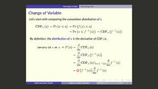 UofT GenAI Course -- Lecture 24: Flow-based Models -- Normalizing Flow