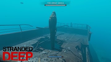 Fighting The Great Abaia!! Giant Eel Boss Fight in Stranded Deep