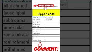 how to use UPPER CASE FUNCTION IN EXCEL @tildebutton #tildebutton #sirmajid