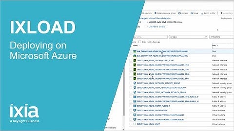 IxLoad 9.00 -  Deploying on Microsoft Azure