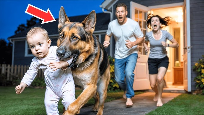 German Shepherd Drags Sleeping Baby Out Of House At 3am, Parents Follow In Shock! - YouTube