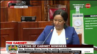 Hon. Rebecca Miano: My financial net worth is Ksh. 397M.
