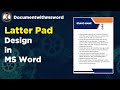 Latter Pad Design #msword #word #mswordclasses #short #sorts #shortsvideo
