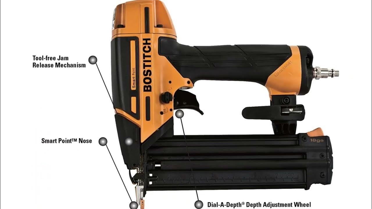BOSTITCH Brad Nailer Kit, 18GA, Smart Point, Pneumatic BOSTITCH Brad