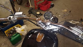 Fitting Ape hanger handlebars to a Suzuki VS1400 Intruder Part 1