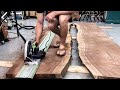 Bookmatched Epoxy Resin Dining Table — One-Man Woodworking Shop