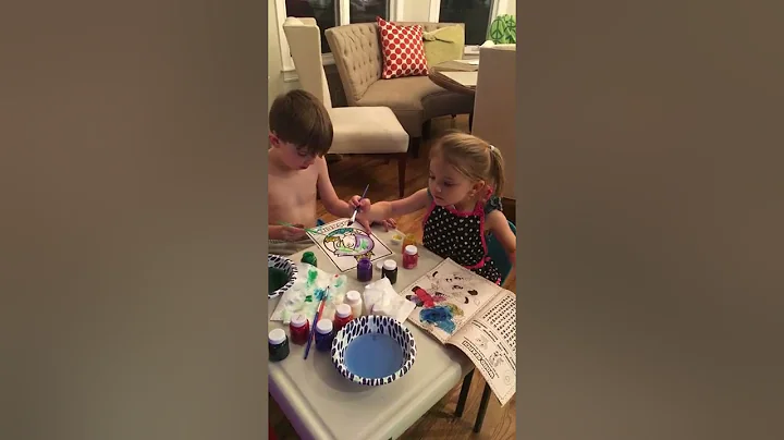 Gabe and Lily are painting