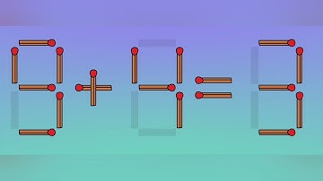 Move only 1 stick to make the equation correct | Matchstick puzzle 9+4=3