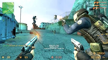 Counter Strike Source - Zombie Riot mod - Multiplayer gameplay on Port map