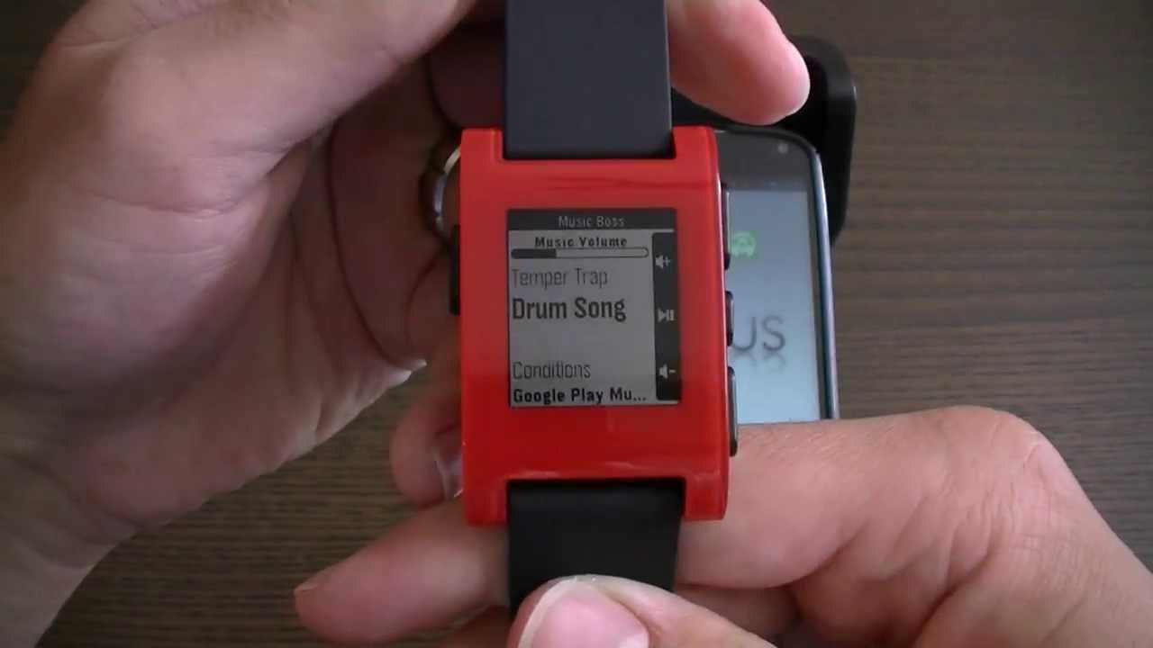 The new Music Boss for Pebble Watch App with Glance for Pebble