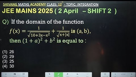 JEE MAIN PYQ 2025 ( 02 April - shift 2 ) || Relation and Function   PYQ || IIT JEE Class12 #jee2026