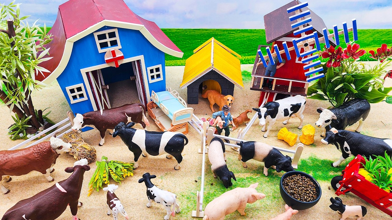 19 Minutes Satisfying with Build Miniature Cattle Farm | Barn for Animals | Country Farm Diorama
