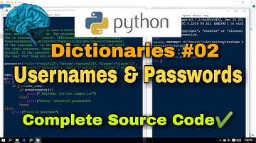 A dictionary that contains ten user names and passwords | Python Dictionary | Full source code