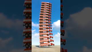 Explosive Truck Tower Fall #shorts