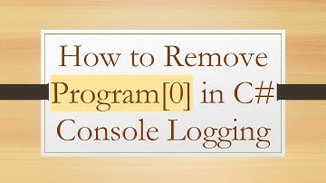 How to Remove Program[0] in C#  Console Logging