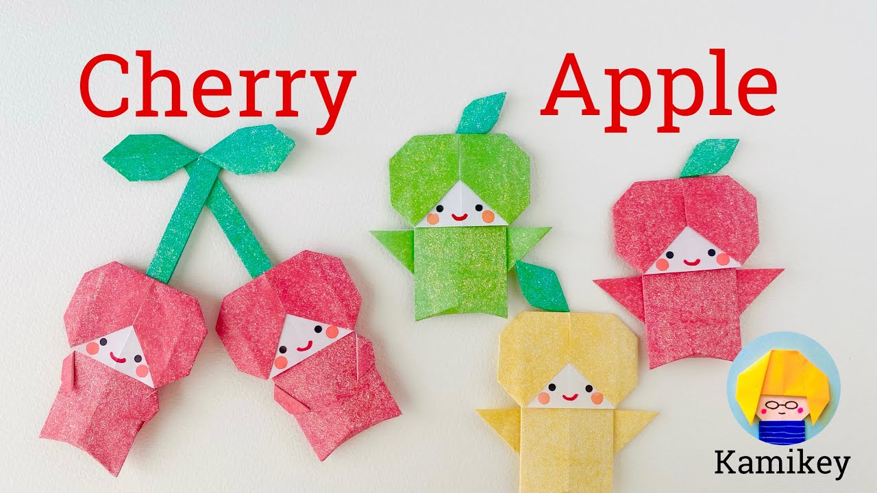 Origami Cherry &Apple characters - YouTube