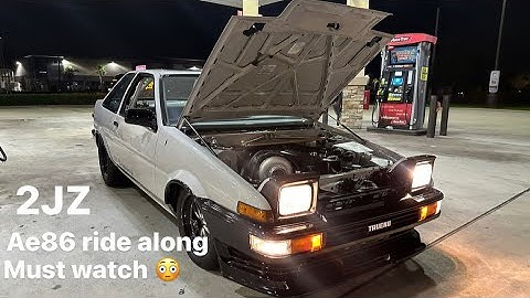 Giving a friend a ride along in my 2JZ Ae86 😳