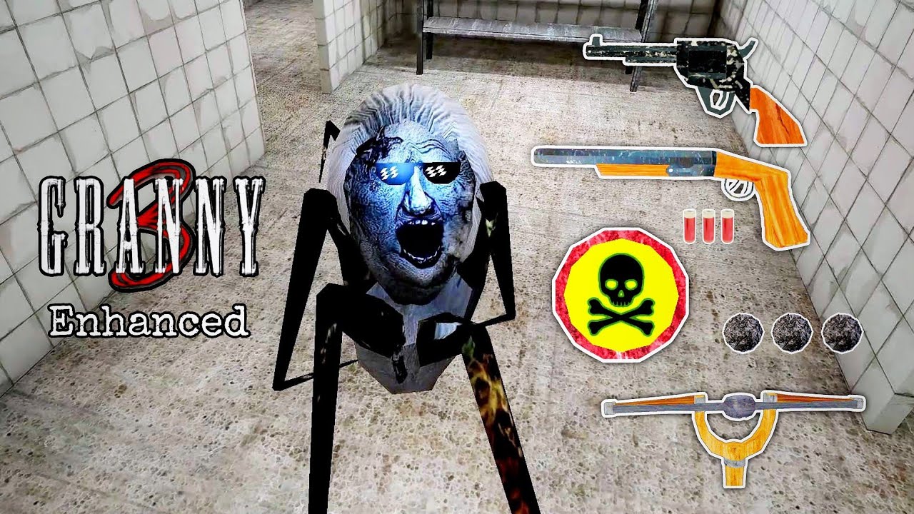 Using All Weapons To Kill Overpowered Spider Angeline In Granny 3 New Update | Granny 3 Enhanced