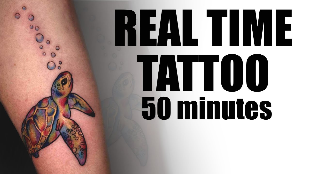 REAL TIME TATTOO |  Turtle Watercolour Tattoo