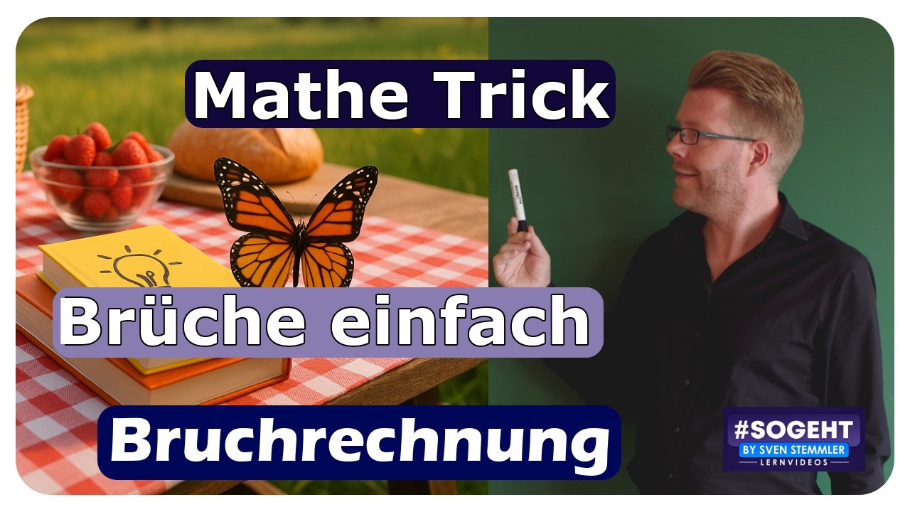 Vorschaubild zum Lernvideo "Brüche addieren & subtrahieren – ganz einfach erklärt!"