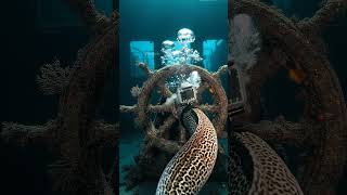 GoPro on a Moray Eel Inside the Titanic Wreck 😱 (Unreal Footage) 👉 #titanic #AnimalPOV #Shorts
