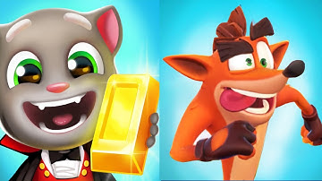 Talking tom gold run vs Crash Bandicoot