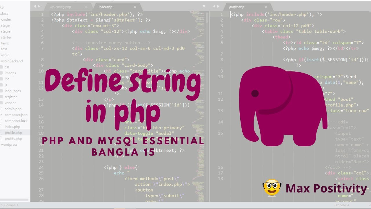 Define string in php php and mysql essential bangla 15 max