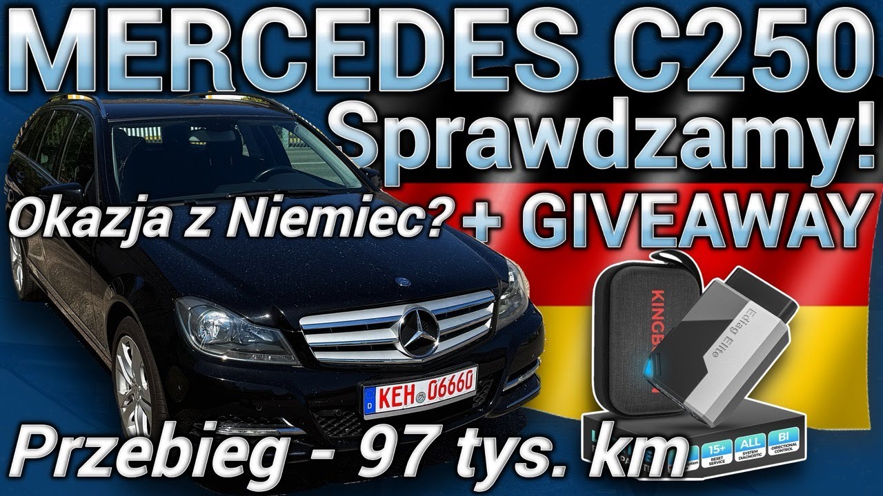 Mercedes C250 Benzyna 97tys. km! Sprawdzamy! + GIVEAWAY OBD! Czy warto kupić używane auto z Niemiec?