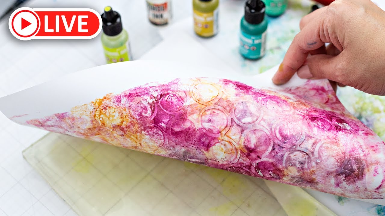 Gel Printing with Alcohol Inks: A Cherry On Top