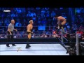 Springboard clothesline reversed into powerslam