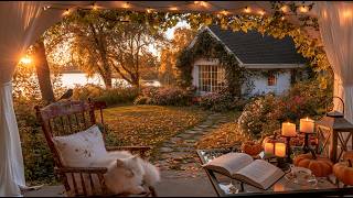 Beautiful Fall Cottage Ambience 🍁🌿 Cozy Porch, Lake, Birds & Golden Autumn Scenery screenshot 1