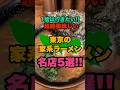 全国で家系を食べまくって分かった本当に美味しい東京都内家系ラーメン名店5選！！ #東京#家系#ラーメン#shorts