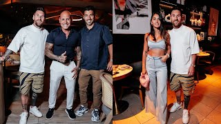 Lionel Messi & Wife Antonela Enjoy Dinner with Luis Suarez