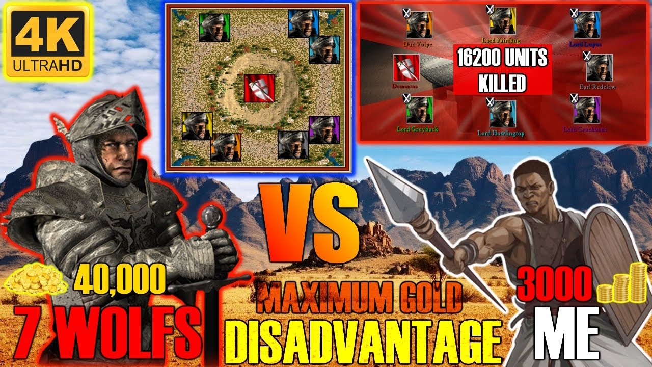 DEATHMATCH: 7 WOLFS around ME (40K - 3K GOLD Disadvantage) - Stronghold Crusader HD