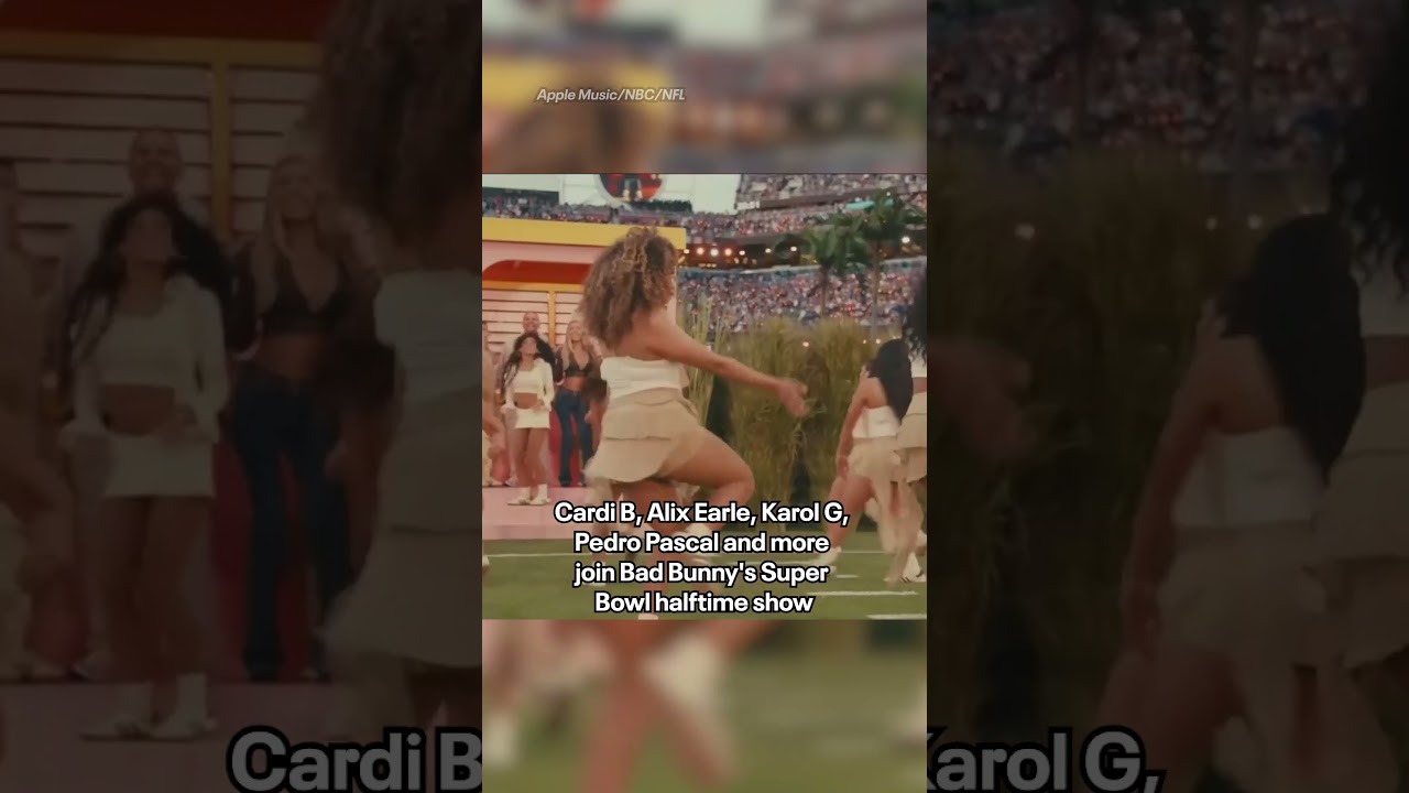 Cardi B, Alix Earle, Karol G, Pedro Pascal and more join Bad Bunny's Super Bowl halftime show. 👏😍