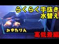 【金魚水槽】ピンポンパール水槽を高低差を使って水替えしてみた