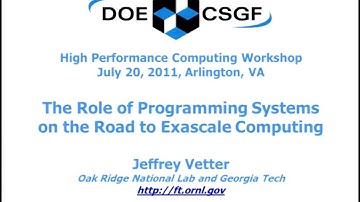 DOE CSGF 2011: The Role of Programming Systems on the Road to Exascale Computing