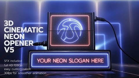 3D Cinematic Neon Opener V5 After Effects Templates