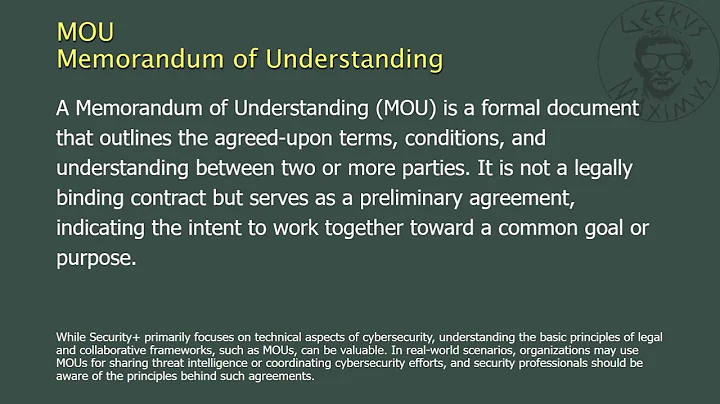 MOU - Memorandum of Understanding