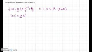 GeoGebra / sliders