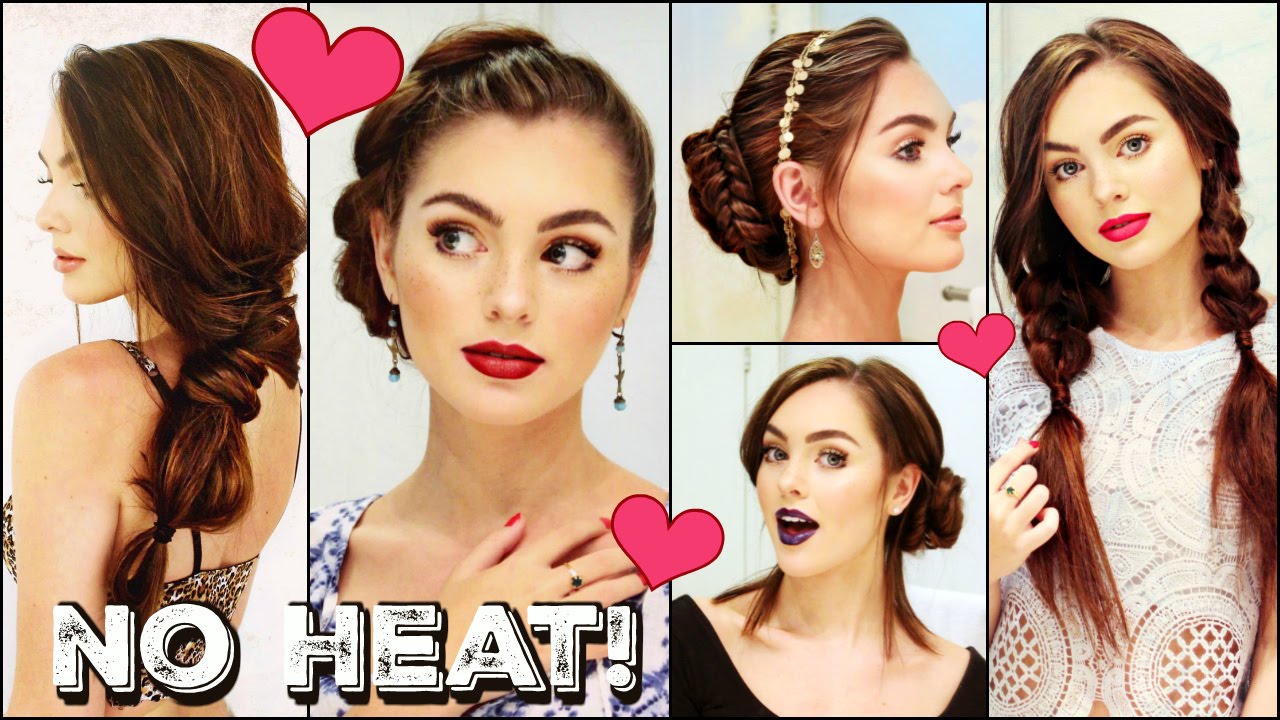 5 No Heat Hairstyles Easy Fast Unique Hair For School Work