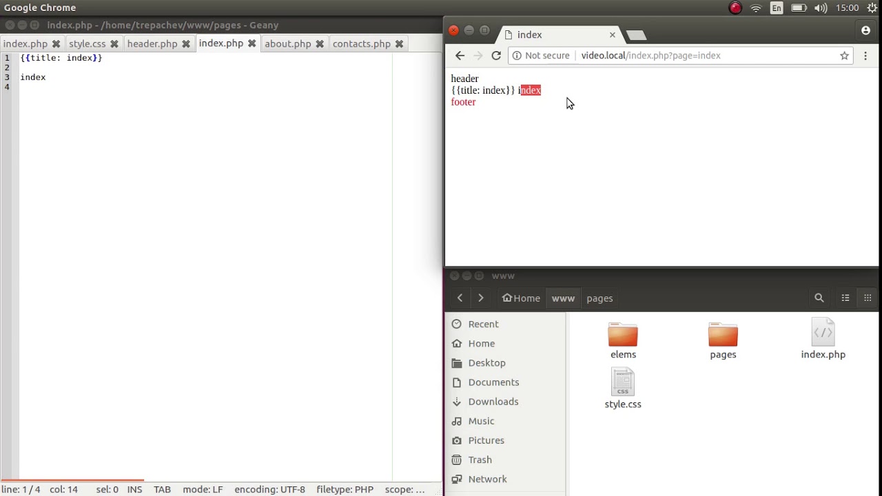 Исправим проблему с тайтлом в простом движке PHP
