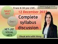 Visual arts net jrf 2023 exam preperation live class 1 syllabus discussion