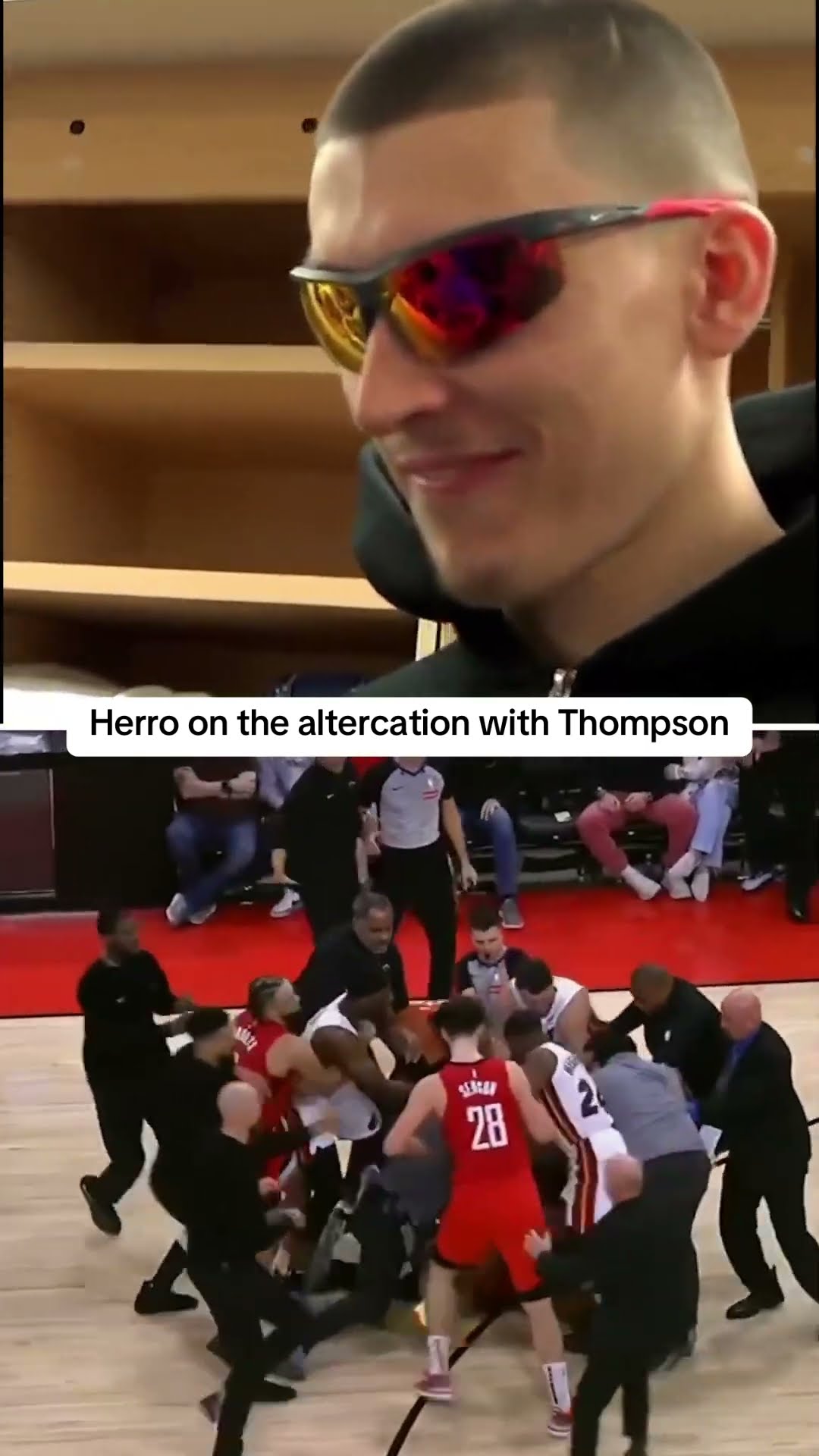 Tyler Herro reacts to his altercation with Amen Thompson ?