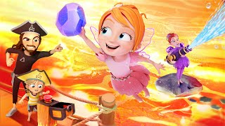 FLOOR iS LAVA at PiRATE iSLAND!!  Fairy Egg rescue mission by Adley and Mom! new family cartoon 🌋 screenshot 5