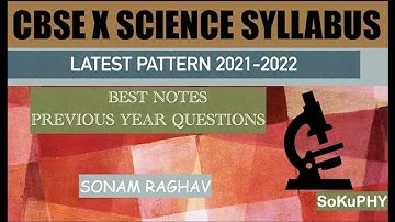 CBSE Class 10: CBSE Class 10 Syllabus 2021-2022 | SCIENCE Subject | SoKuPHY