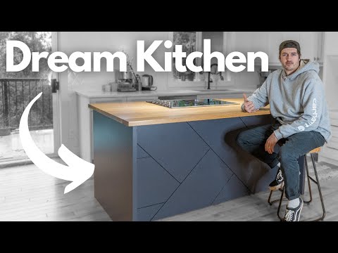 Building The Classiest Kitchen Island In The World / How To / Oak Countertop , Geo Backpanel